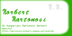 norbert martonosi business card
